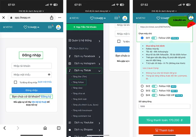 Cách buff follow TikTok trên điện thoại đơn giản