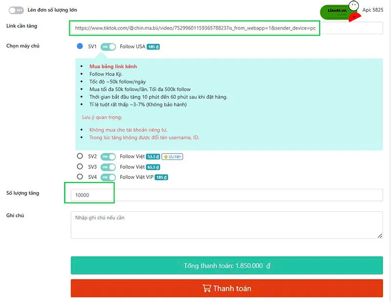 Cách buff follow TikTok trên máy tính tiện lợi