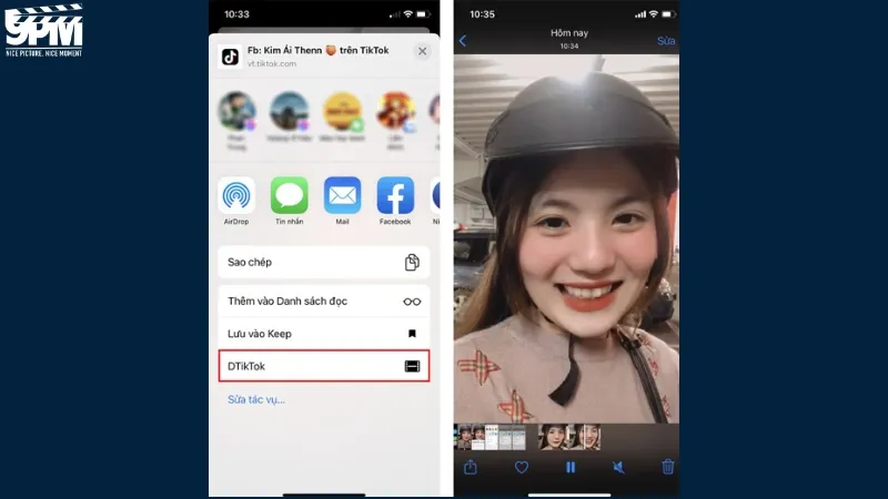 Chọn DTikTok để lưu video TikTok không dính logo về máy