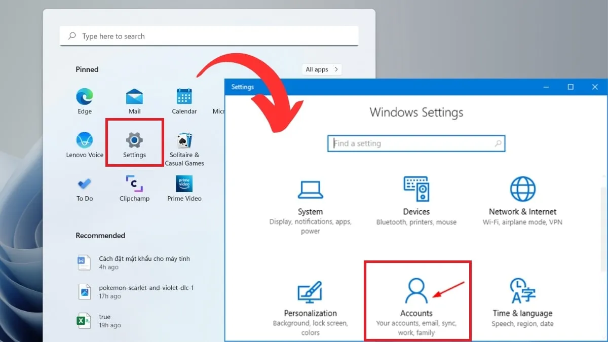 Mục Accounts trong Settings trên Windows 10