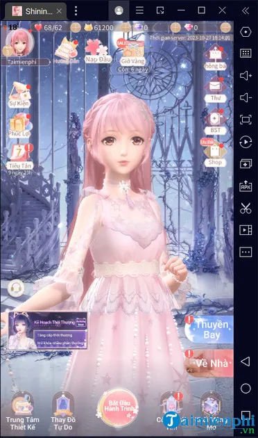 Giao diện game Shining Nikki trên PC sau khi hoàn tất cách tải shining nikki trên máy tính