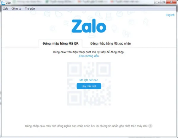 Giao diện đăng nhập Zalo