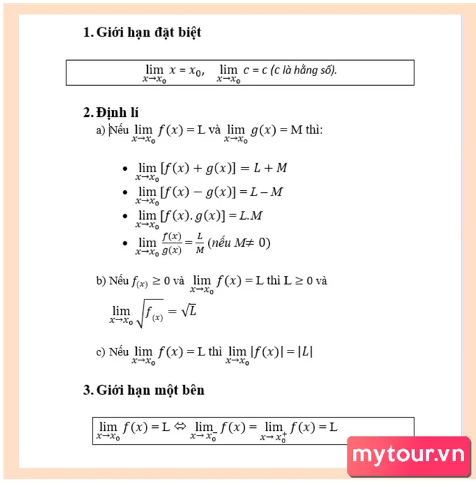 Đồ thị minh họa giới hạn vô cùng và giới hạn ở vô tận