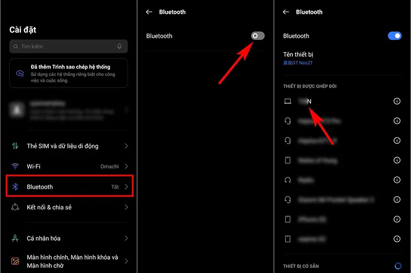 Bật Bluetooth trên điện thoại