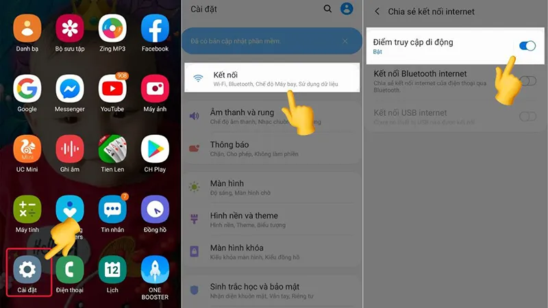 Bật chia sẻ kết nối Internet trên điện thoại chạy hệ điều hành Android