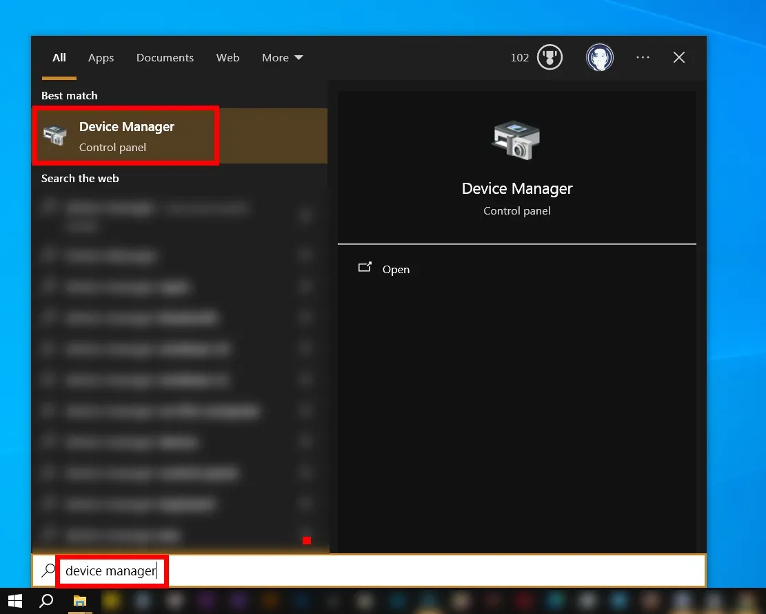 Hướng dẫn mở Device Manager (Quản lý thiết bị) để kiểm tra trạng thái driver màn hình