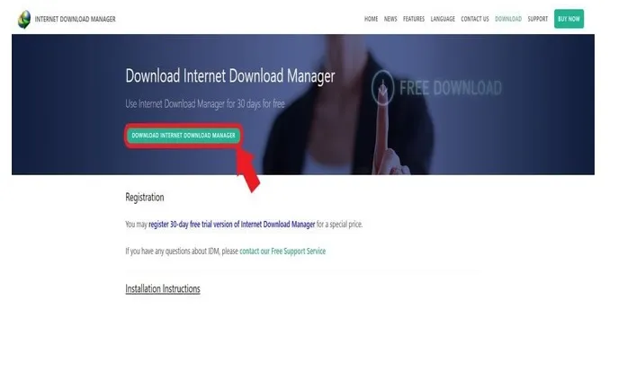 Bước truy cập trang chủ Internet Download Manager để bắt đầu quá trình tải IDM về máy tính