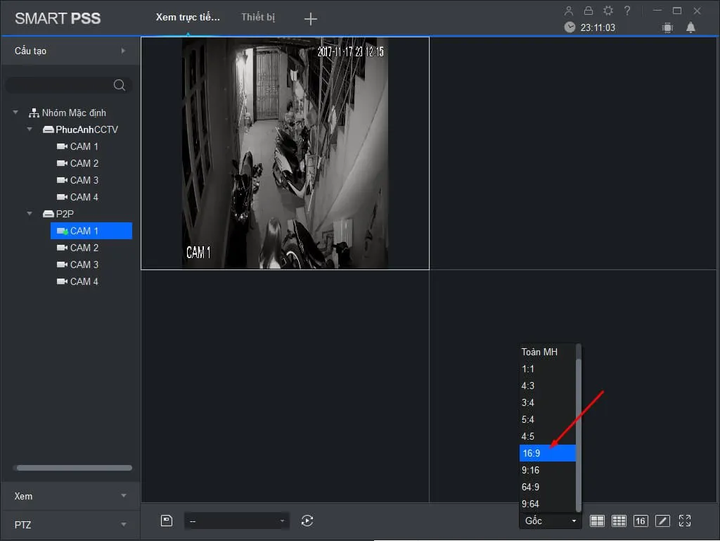 Các tùy chọn chế độ xem trong Smart PSS