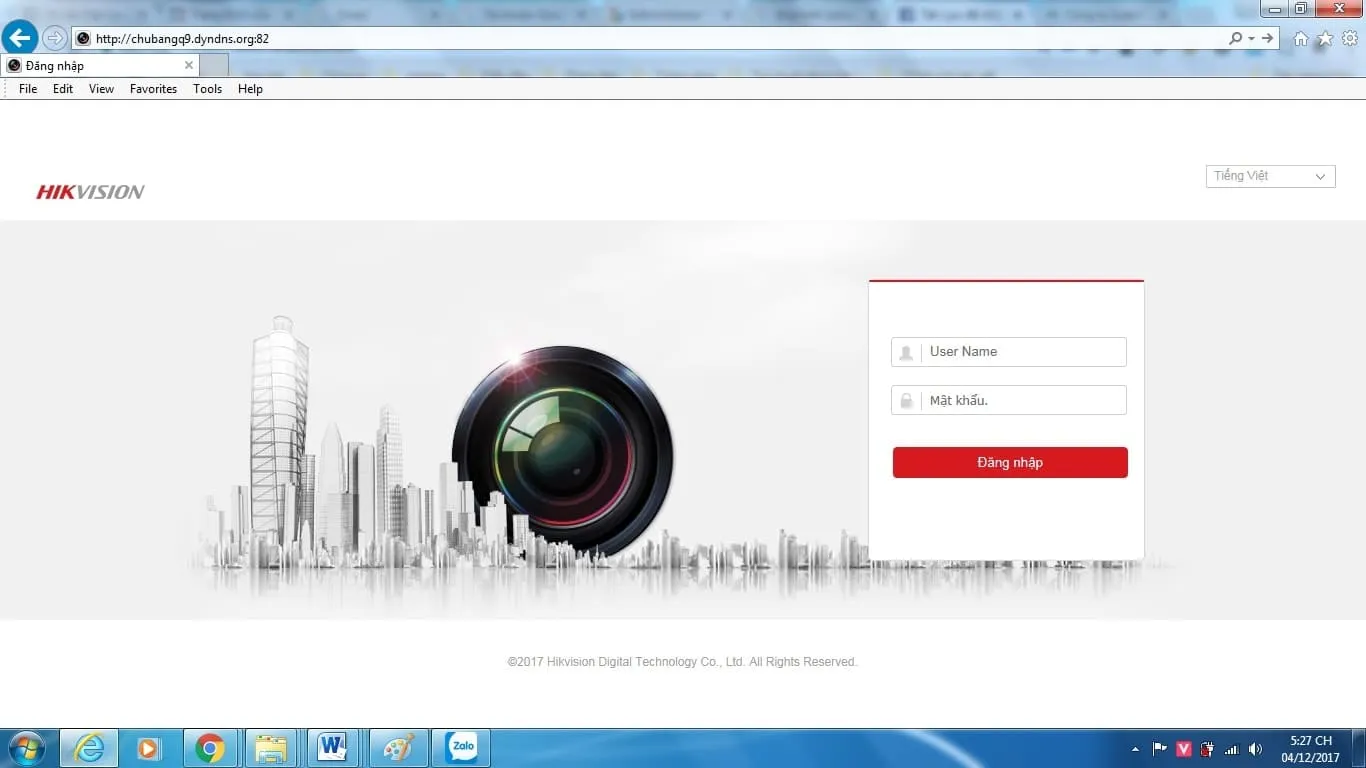 Truy cập camera Hikvision qua trình duyệt IE