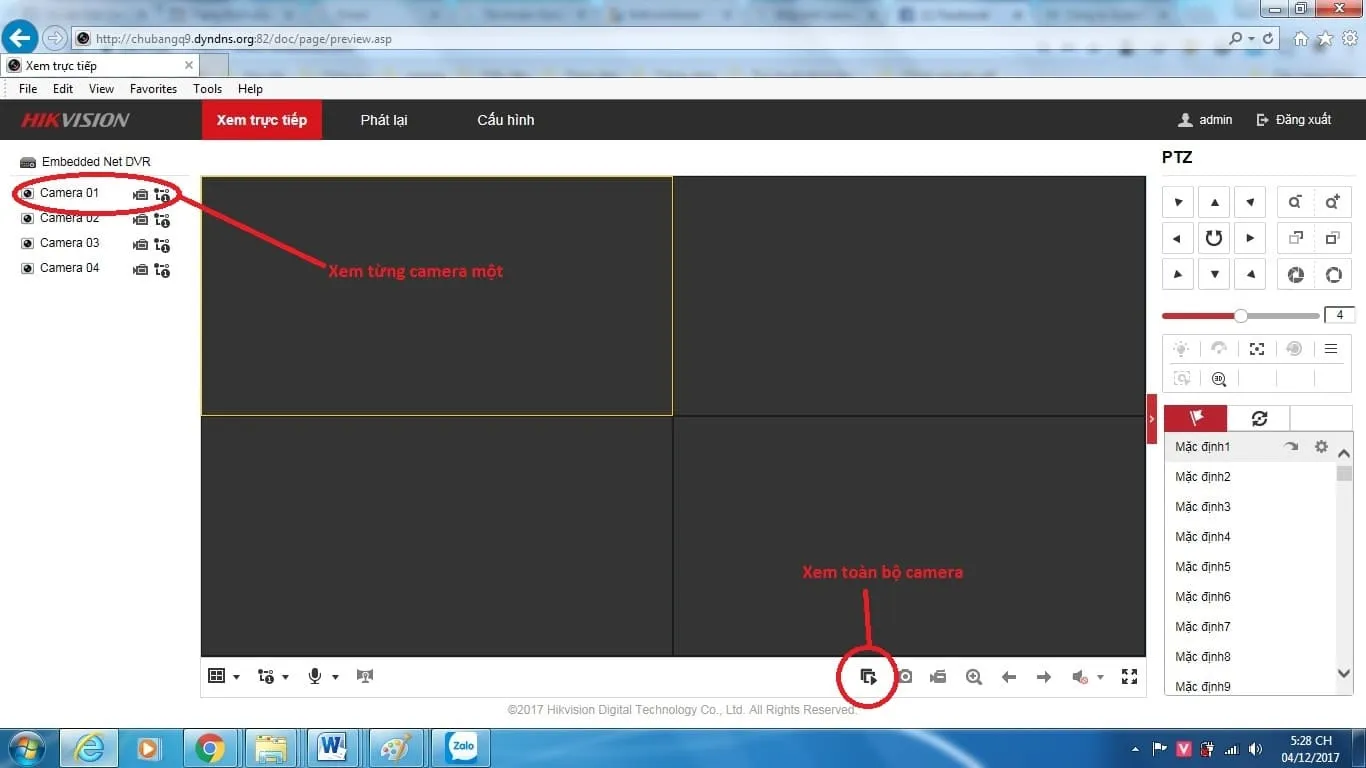 Điền thông tin đăng nhập Hikvision qua IE