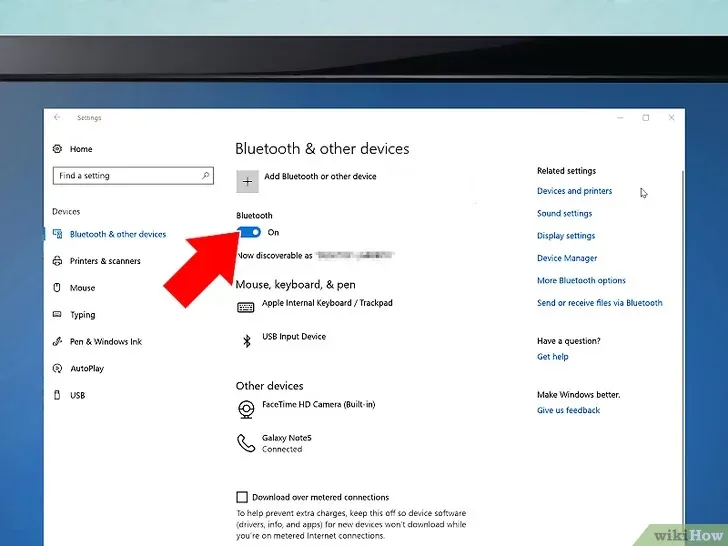 Bật tính năng Bluetooth trong mục Devices để dò tìm tai nghe không dây