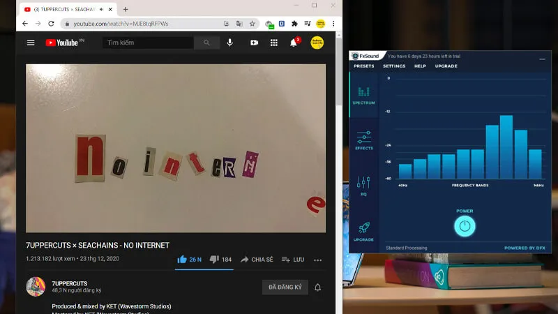 Giao diện tinh chỉnh DFX Audio Enhancer cho âm thanh chất lượng cao