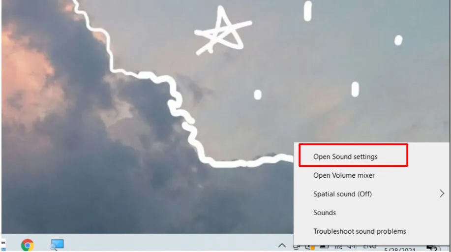 Mở cài đặt âm thanh (Sound settings) trong Windows để điều chỉnh loa