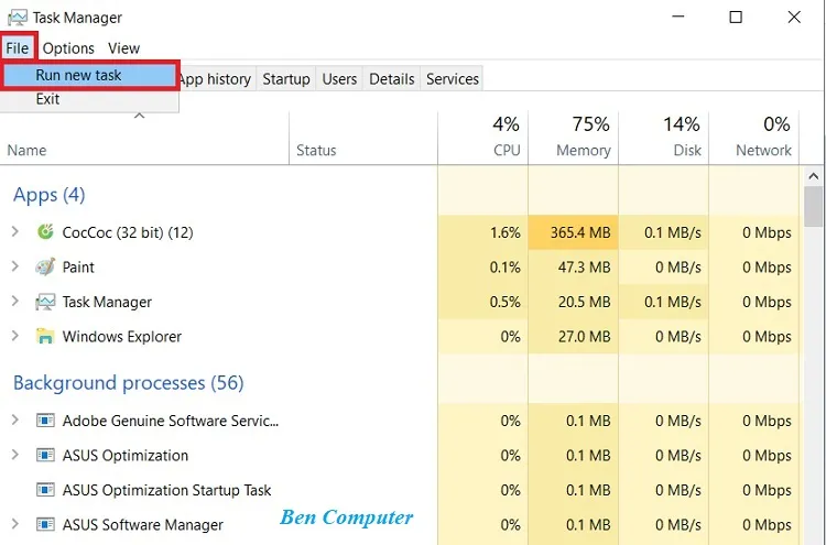 Thiết lập Startup type thành Disable để tắt tự động cập nhật Windows, sửa lỗi màn hình bị đen