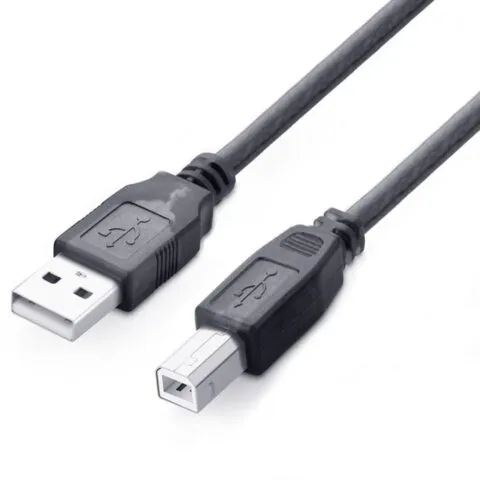 Hình ảnh minh họa các loại cổng USB-A và USB-B tiêu chuẩn, cần thiết cho cách cắm dây máy in vào máy tính bằng kết nối trực tiếp.