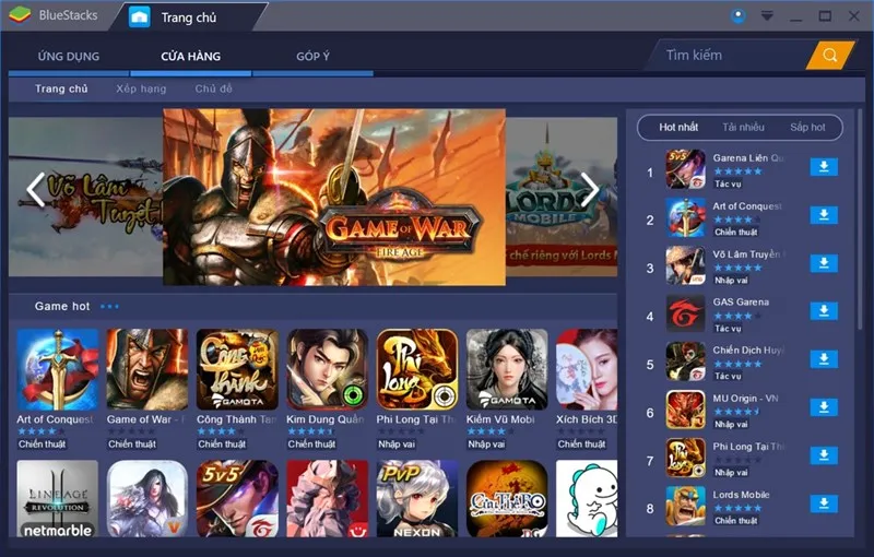 Giao diện cài đặt và sử dụng ứng dụng Instagram thông qua phần mềm giả lập Bluestacks trên PC.