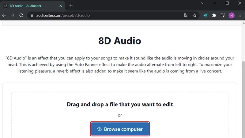 Hướng dẫn tải file nhạc lên trang web để thực hiện cách làm nhạc 8D trên máy tính