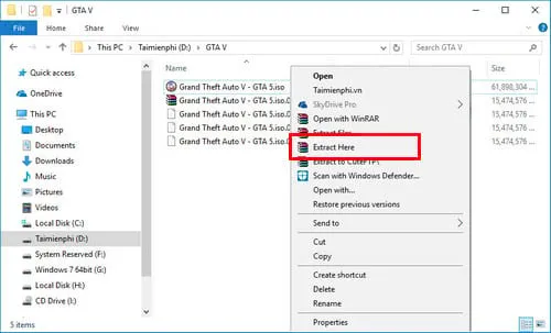 alt mới 10: Giải nén file Grand Theft Auto V ISO bằng WinRAR trước khi khởi chạy file setup