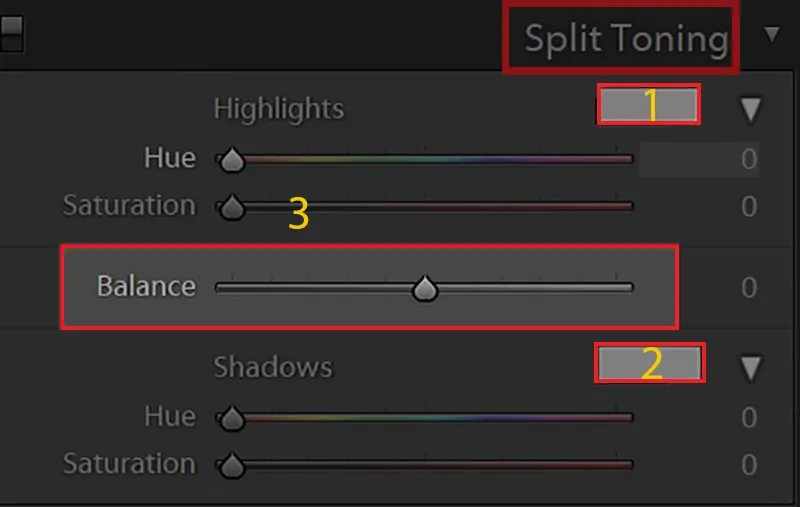 Split Toning panel trong Lightroom: cách phủ màu đối lập lên Highlights và Shadows để tạo phong cách ảnh độc đáo.