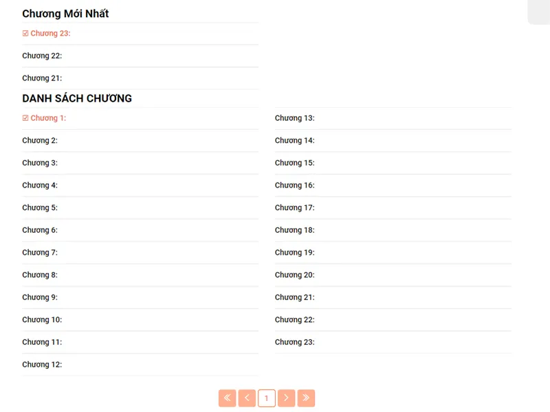 Giao diện danh sách chương truyện và nút bắt đầu đọc trên Wattpad PC