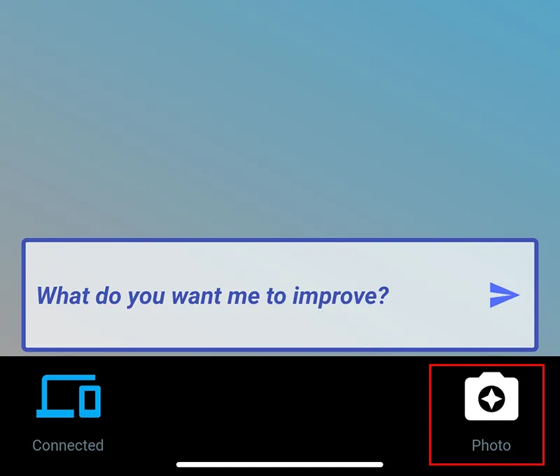Sử dụng camera trong ứng dụng để chụp ảnh, ảnh sẽ được chuyển ngay sang máy tính