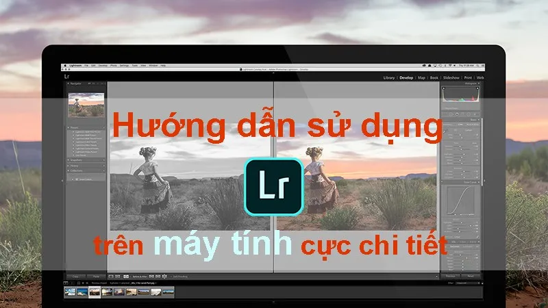 Giao diện chính phần mềm Adobe Lightroom Classic trên máy tính: hướng dẫn cách dụng lightroom trên máy tính cơ bản.
