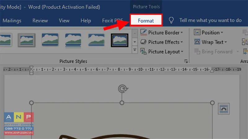 Chọn lại thẻ Format để truy cập các tùy chọn chỉnh sửa nâng cao cho ảnh.