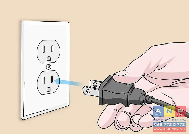 Cắm dây nguồn cho bộ định tuyến để đảm bảo thiết bị hoạt động ổn định