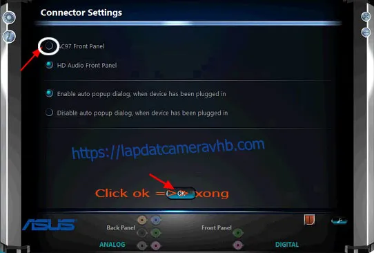 Tùy chọn Front Panel sau khi bật cổng âm thanh phía trước của máy tính trên Windows 10