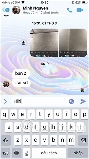 Gửi tin nhắn mới để khôi phục đoạn chat đã được lưu trữ về hộp thư chính