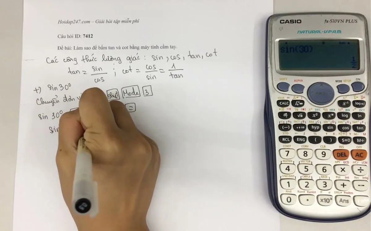 Sử dụng chức năng Shift để tính sin ngược (arcsin) trên máy tính (ảnh 3)