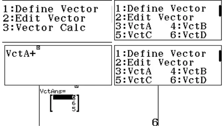 Mô tả giao diện máy tính Casio fx-570VN PLUS ở chế độ VECTOR, minh họa bước định nghĩa kích thước vectơ 3 chiều, tối ưu hóa cách bấm máy tính không gian vecto