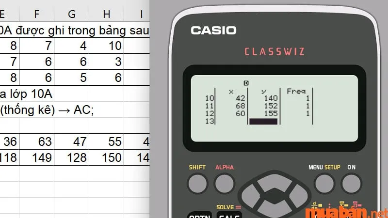 Bạn cần nhập chính xác dữ liệu đã có trong bảng trên vào đúng vị trí cột X hoặc Y