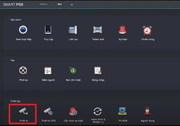 Nhấn vào “Thiết bị”