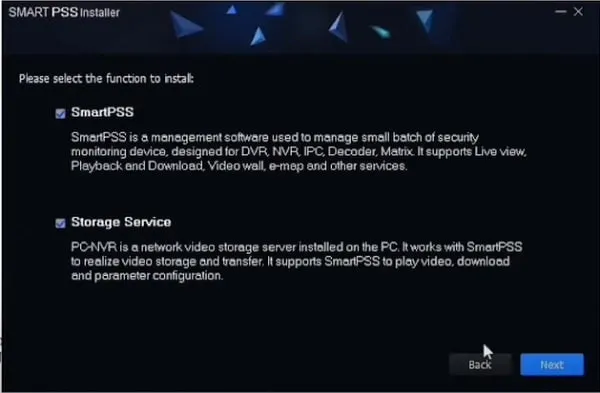 Tích chọn “SmartPSS”, rồi nhấn “Next”