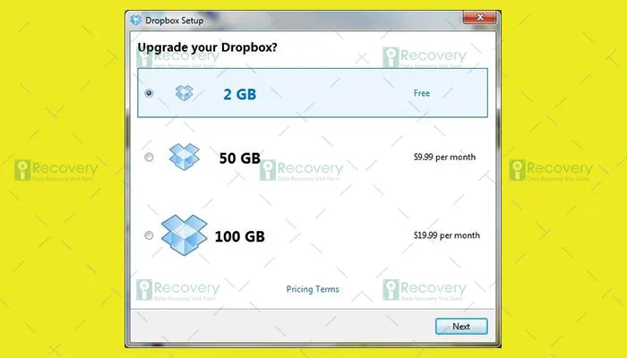 Màn hình giới thiệu chức năng sau khi cài đặt Dropbox trên máy tính thành công