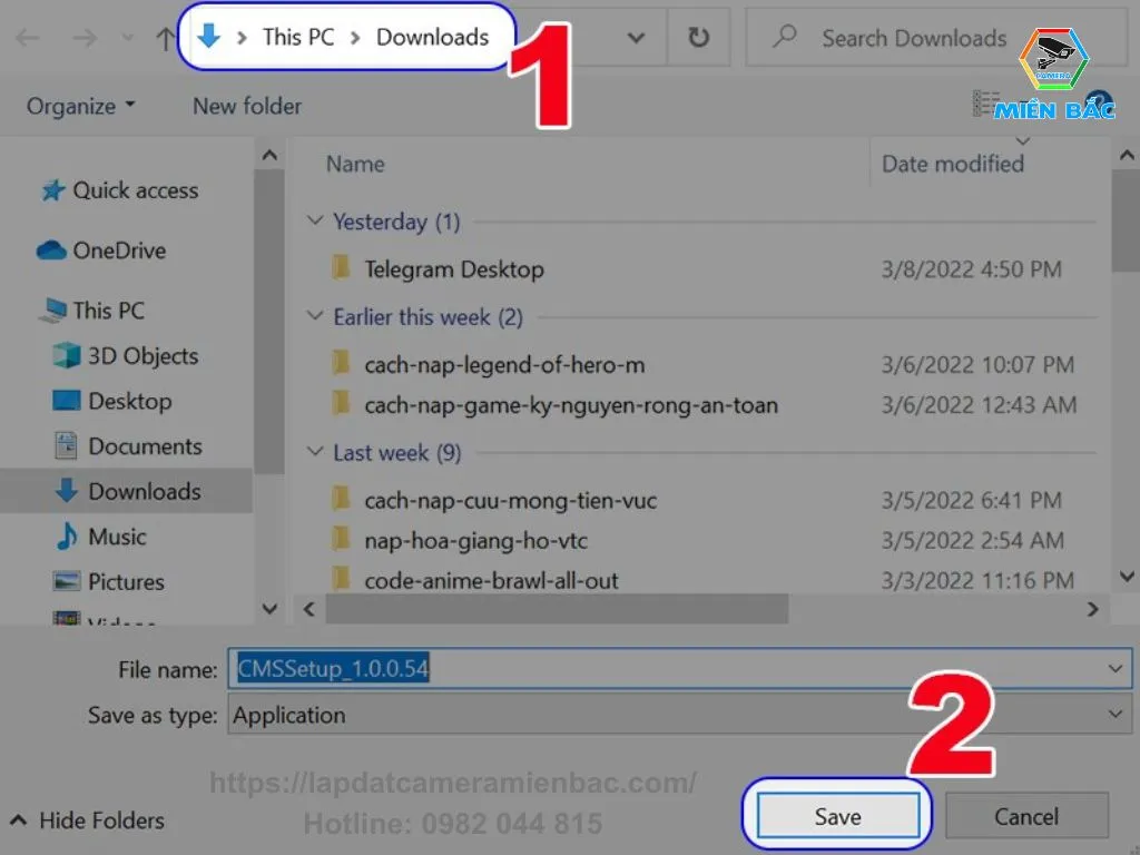 Lưu file cài đặt CMS Client trên máy tính PC để bắt đầu quy trình sử dụng camera máy tính