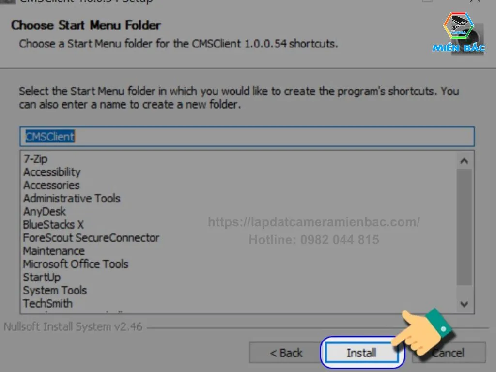 Bấm Install để chạy chương trình cài đặt camera giám sát trên máy tính