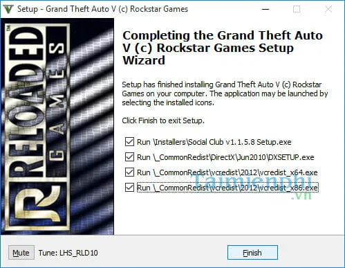 alt mới 16: Sau khi cài đặt hoàn tất, tiếp tục tích chọn để cài đặt các phần mềm hỗ trợ chơi game