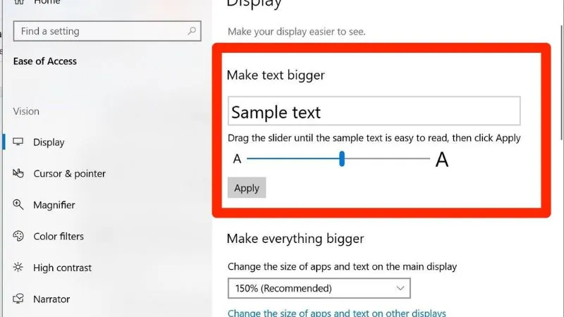 cach dieu chinh phong chu cho may tinh win 10