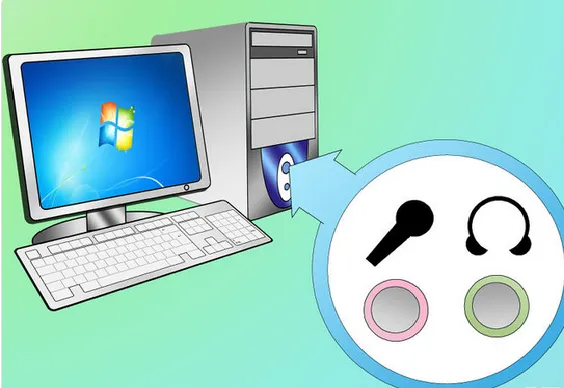 Xác định cổng đầu ra âm thanh chính màu xanh lá cây trên máy tính để bàn