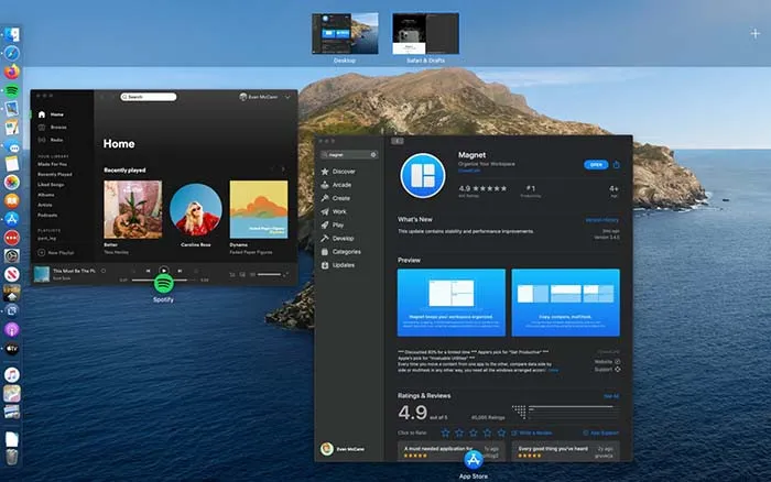 Ứng dụng Magnet cho phép người dùng macOS thực hiện cách chia màn hình máy tính làm 2 với nhiều tỉ lệ
