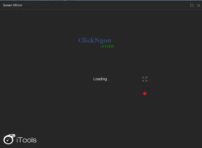 Quá trình phản chiếu màn hình iPad lên laptop/PC thông qua iTools đang diễn ra