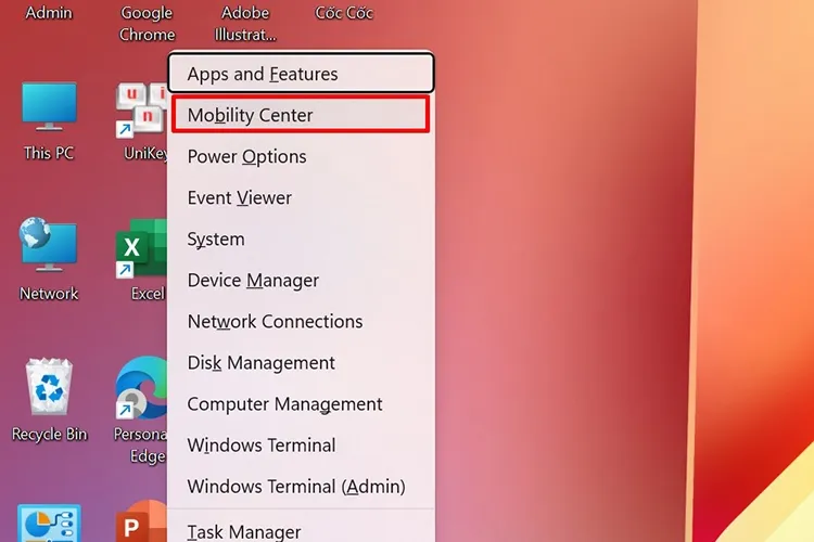 Hướng dẫn sử dụng Windows Mobility Center để điều chỉnh độ sáng màn hình