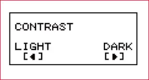 Minh họa các bước vào menu Contrast trên dòng Casio FX 570ES PLUS