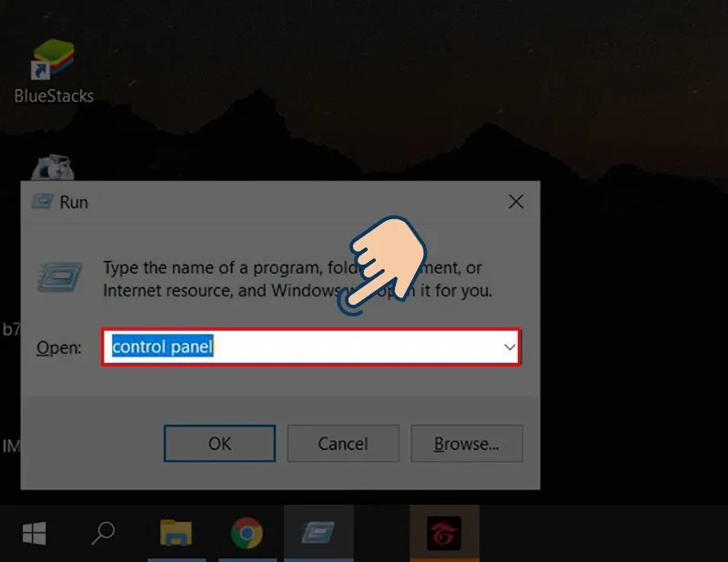 Truy cập Control Panel để quản lý các thiết lập hệ thống, bước đầu tiên trong cách chỉnh phông chữ trên máy tính.
