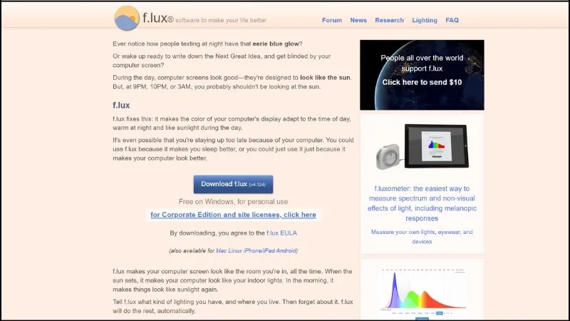 Tải phần mềm f.lux về máy