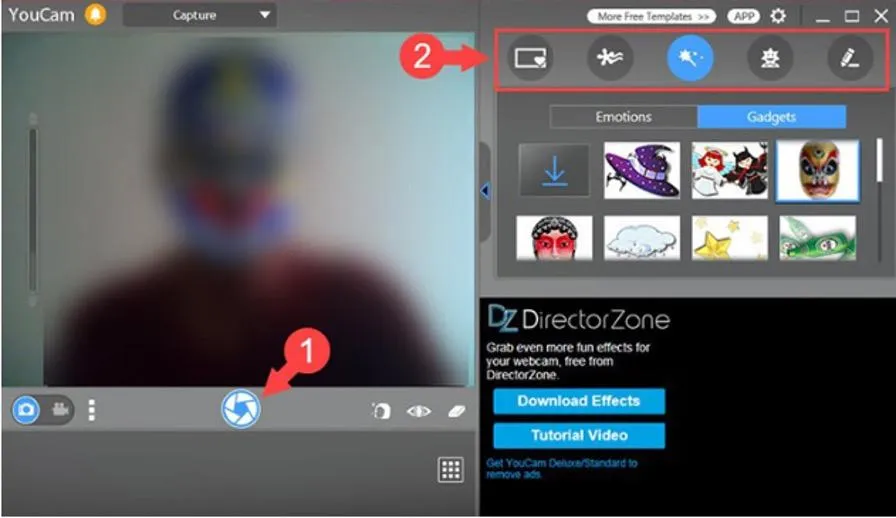 Giao diện phần mềm CyberLink YouCam sau khi cài đặt hoàn tất