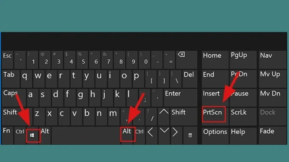 Hướng dẫn sử dụng tổ hợp phím Windows + Alt + PrtSc để sao chép hình ảnh vào Clipboard
