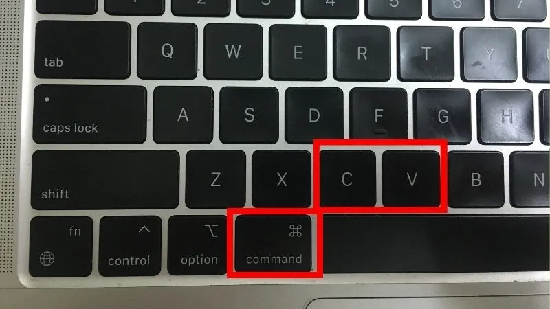 Hình ảnh minh họa tổ hợp phím tắt Command + C dùng để sao chép liên kết và dữ liệu trên máy tính macOS